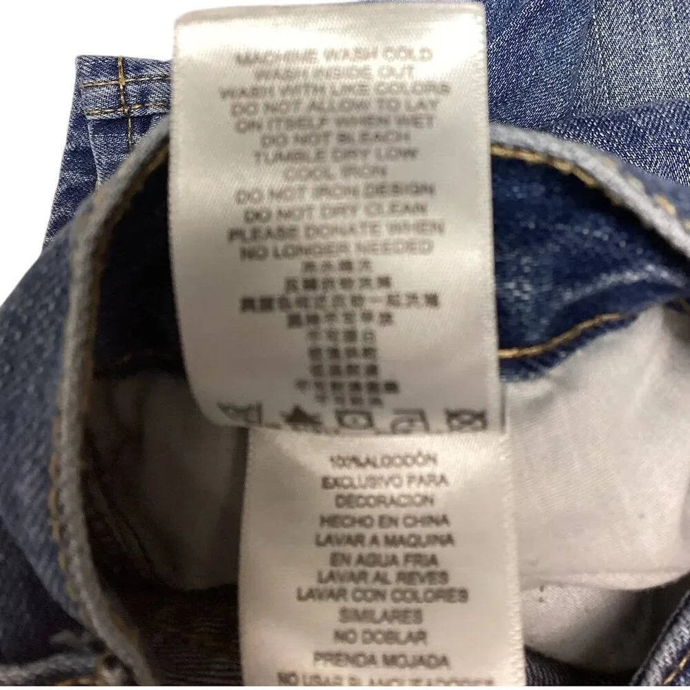 Levi's 505 Size 12 Regular Medium Wash Cotton Blend Long Denim Blue Jean Shorts